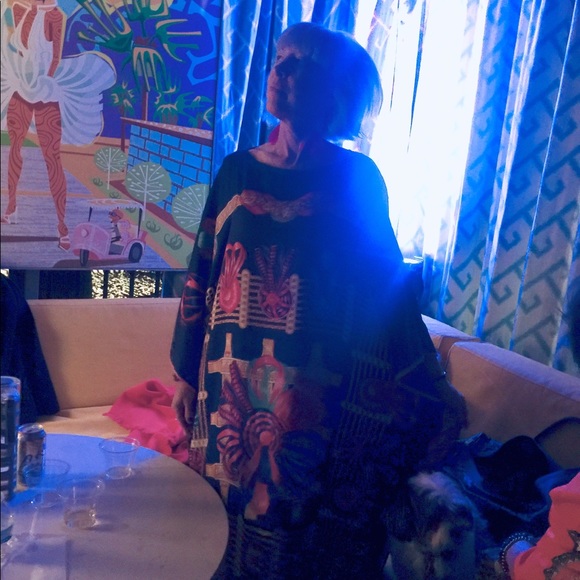 Designer Silk Caftan Kaftan California Full Length Dress OSFA - Picture 3 of 11